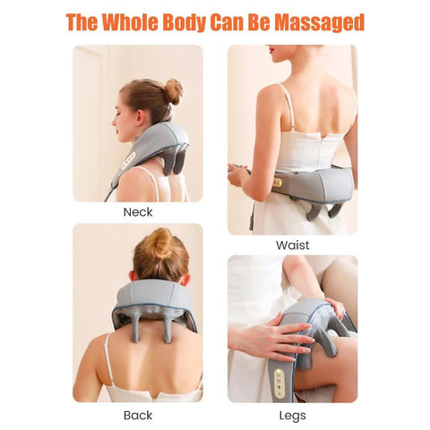 4D Electric Shiatsu Neck & Shoulder Massager | Full Body Kneading Massage for Neck, Back, Waist & Legs