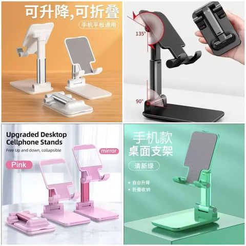 Adjustable Foldable Mobile & Tablet Stand – Height & Angle Adjustable Desktop Phone Holder