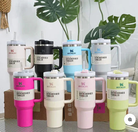 Stanley-Style Quencher H2.0 Tumbler | 40oz Insulated Travel Mug with Straw and Handle